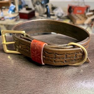 Leather Dog Collar - Made to Order Monogrammed All Sizes - Custom Hand Tooled